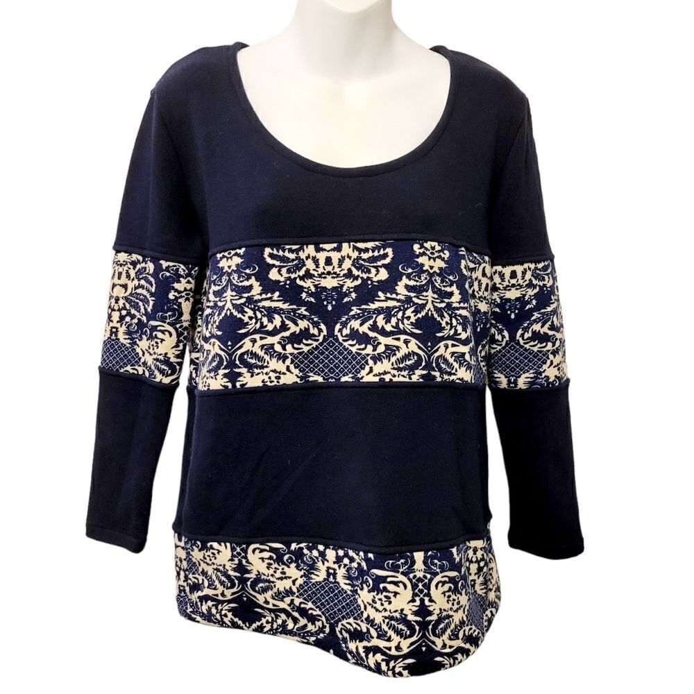 2/$20 Vintage 90s Navy Blue Crewneck Sweatshirt Top Size: M